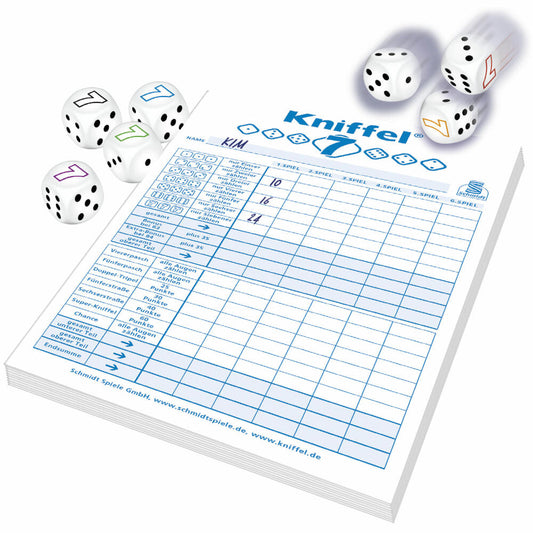 Schmidt Spiele Klein & Fein Kniffel 7, Würfelspiel, Gesellschaftsspiel, ab 8 Jahren, 49436