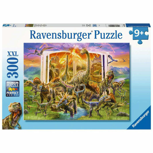Ravensburger Children's Puzzle Lexicon from Prehistoric Times, Puzzle with XXL Pieces, 300 XXL Pieces, 12905