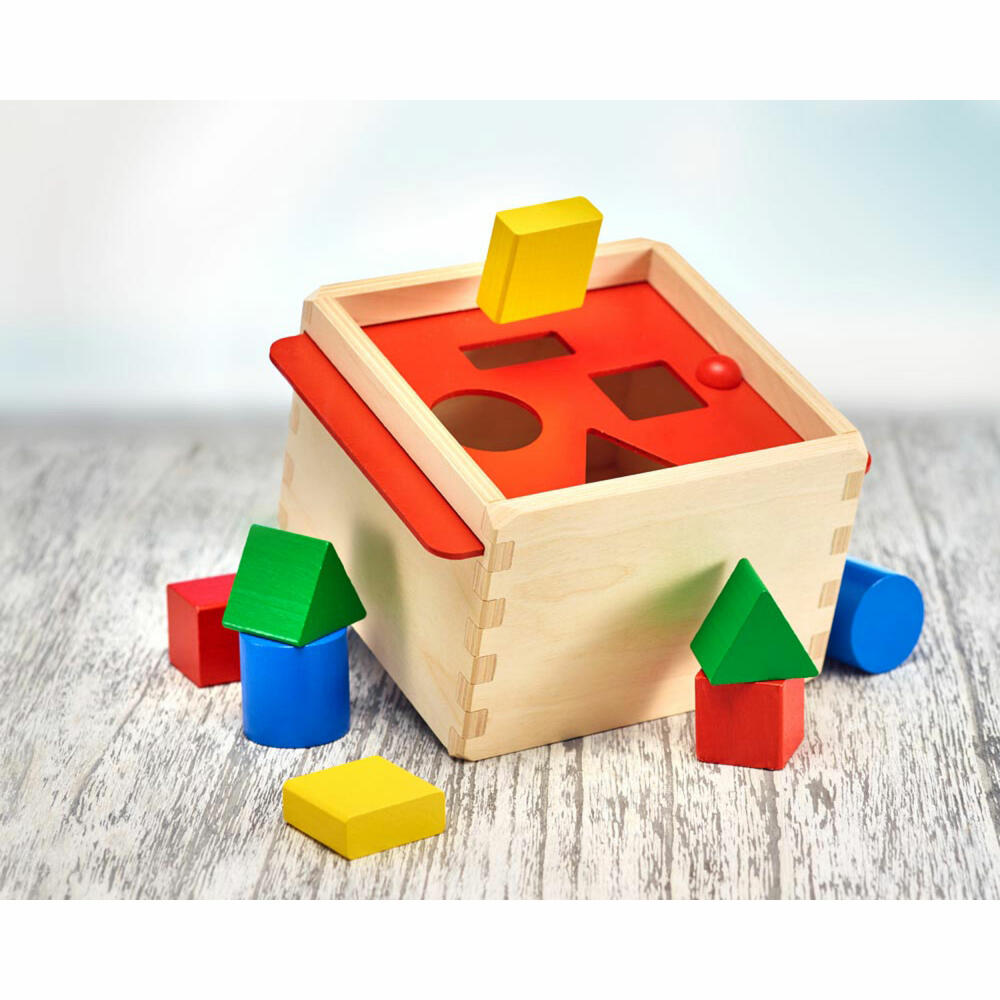 Selecta toy sorting box, sorting box, plug-in box, motor skills, toddler game, toddler toy, wood, 14 cm, 62005