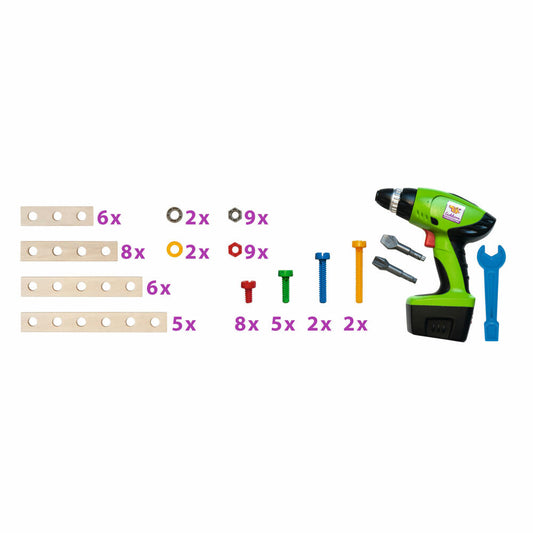 Eichhorn Constructor Werkzeugbox, 70-tlg., Werkzeugkoffer, Werkzeugkasten, Werkzeug Koffer, Holz, 100039079
