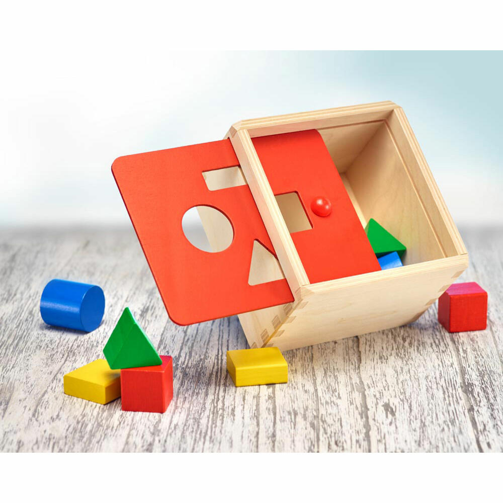 Selecta toy sorting box, sorting box, plug-in box, motor skills, toddler game, toddler toy, wood, 14 cm, 62005
