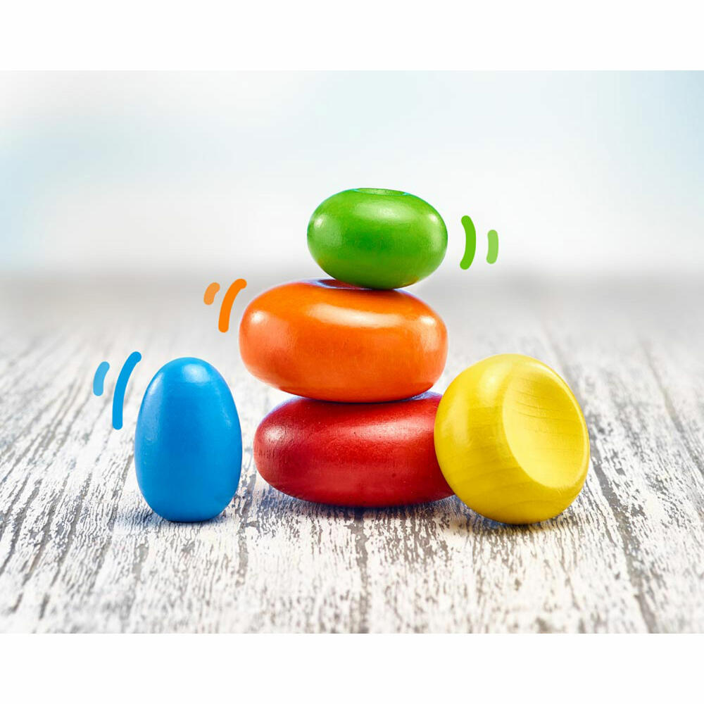 Selecta toy wobbling stones, wobbling stones, toddler game, toddler toy, wood, 6 cm, 62009