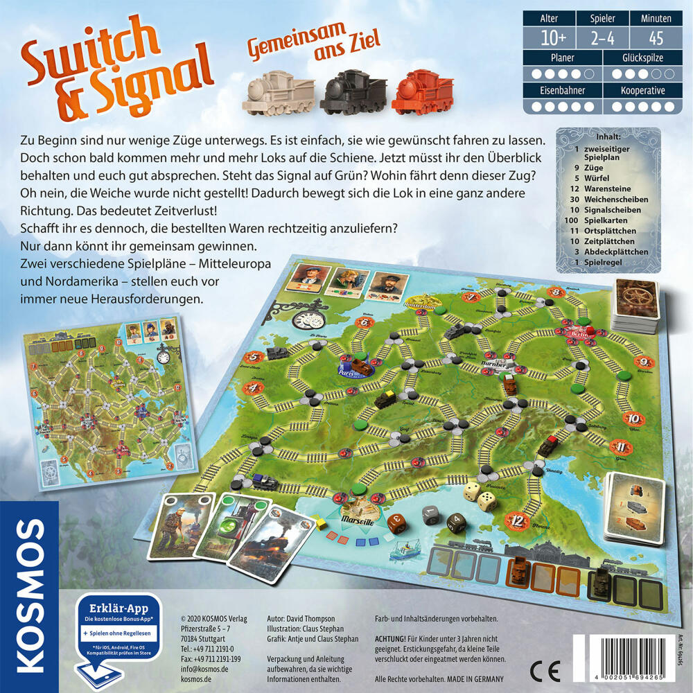 KOSMOS Switch & Signal, Familienspiel, Brettspiel, Gesellschaftsspiel, Kooperatives Spiel, ab 10 Jahren, 694265