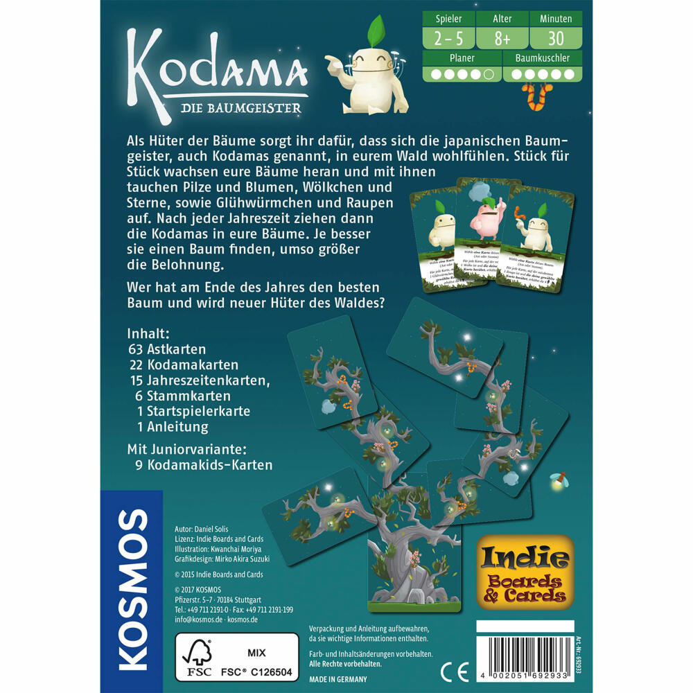 KOSMOS Familienspiele Kodama, Die Baumgeister, Legespiel, Lege Spiel, Japan-Optik, ab 8 Jahren, 692933