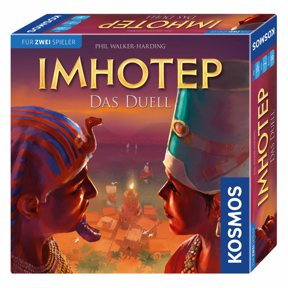 KOSMOS Family Games Imhotep - The Duel, Strategy Game, Construction Projects, Game for Two, Ages 10 and Up, 694272