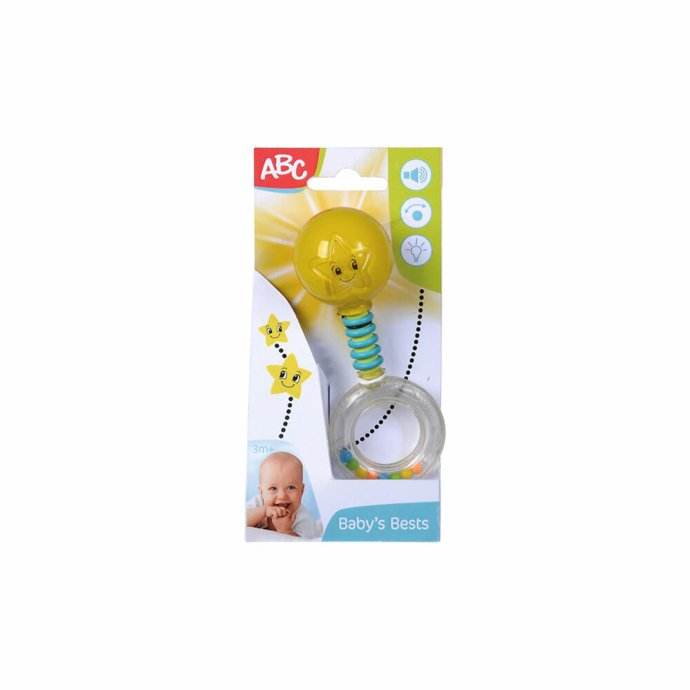 Simba ABC Strahlende Light-up Rassel, Greifling, Greifspielzeug, Baby Spielzeug, 104010060