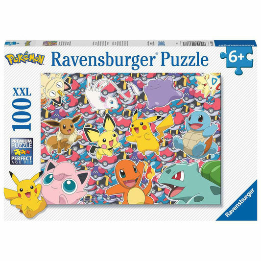 Ravensburger Pokemon Ready to Fight!, Puzzle, Children's Puzzle, Board Game, Children, 100 Pieces XXL, 13338