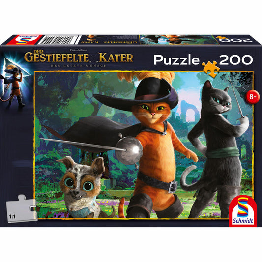 Schmidt Spiele Puss in Boots Ready for Battle, Children's Puzzle, Children's Puzzle, Children's Puzzles, 200 Pieces, 56444