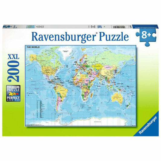 Ravensburger Kinderpuzzle Die Welt, Puzzle mit XXL-Teilen, 200 XXL Teile, 12890