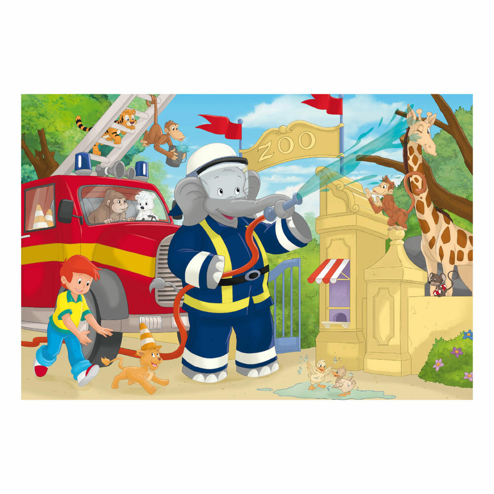 Schmidt Spiele Benjamin Blümchen Im Einsatz, Kinderpuzzle, 3 x 48 Teile, Puzzle, Puzzlespiel, Ab 4 Jahren, 56209