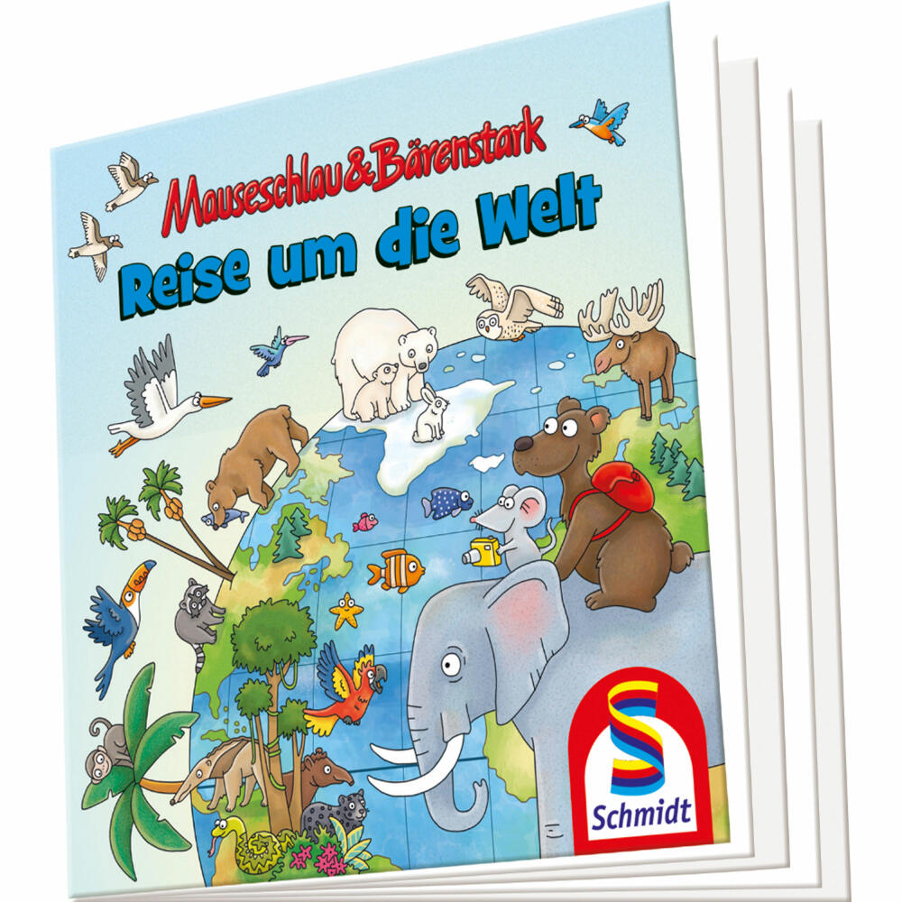 Schmidt Spiele Mauseschlau &amp; Bärenstark Journey around the world, with add-on, children's puzzle, children's puzzle, children's puzzles, 100 pieces, 56412