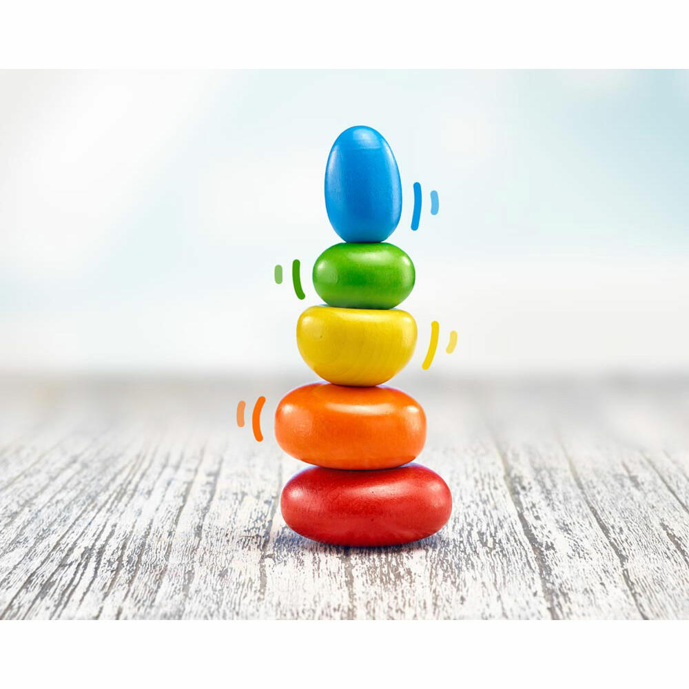 Selecta toy wobbling stones, wobbling stones, toddler game, toddler toy, wood, 6 cm, 62009