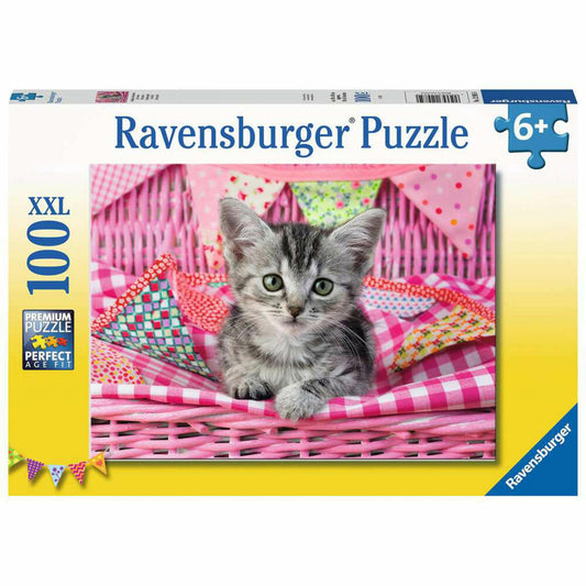 Ravensburger Children's Puzzle Cute Kitten, Puzzle with XXL Pieces, 100 XXL Pieces, 12985