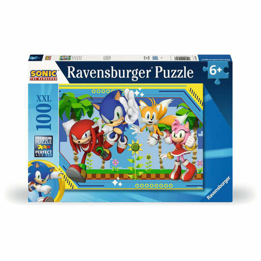 Ravensburger Nothing can stop Sonic, 100 pieces XXL, children's puzzle, children's puzzle, from 6 years, 12001134