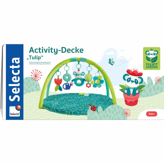 Selecta Tulips Garden Activity-Decke Tulip, Spielbogen, Spieldecke, Erlebnisdecke, Spielmatte, 83 cm, 61078