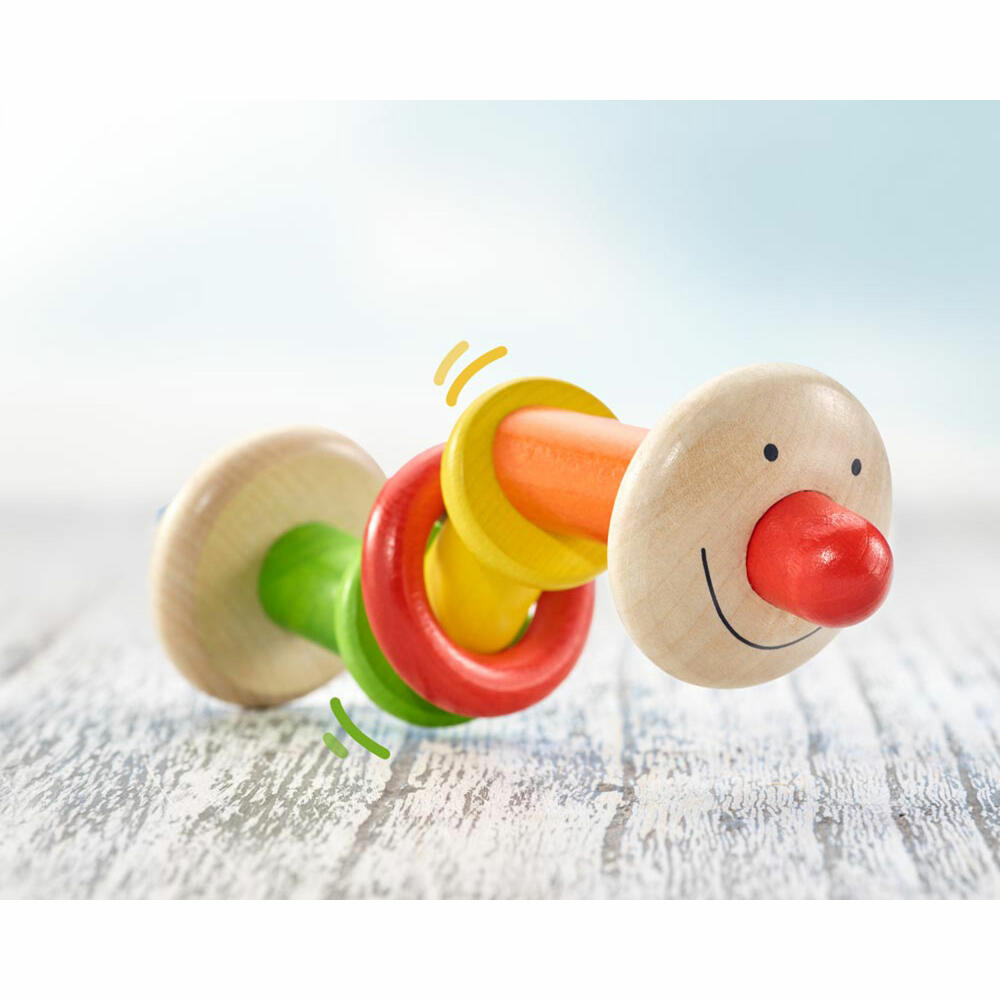 Selecta Spielzeug Erik grasping toy, rattle, baby game, baby toy, game, wood, 17 cm, 61031