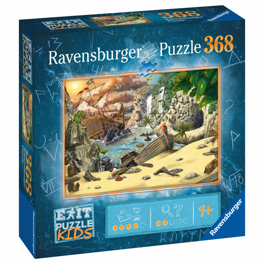 Ravensburger EXIT Puzzle Kids The Pirate Adventure, Children's Puzzle, Puzzle, Puzzle Game, Game, 368 Pieces, 12954