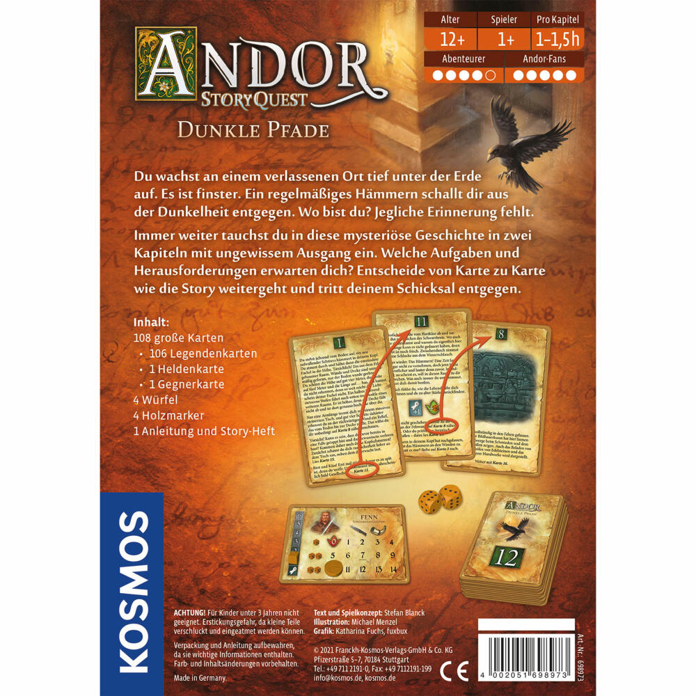 KOSMOS Andor StoryQuest - Dark Paths, Story Game, Adventure Game, Fantasy Role Playing Game, 698973