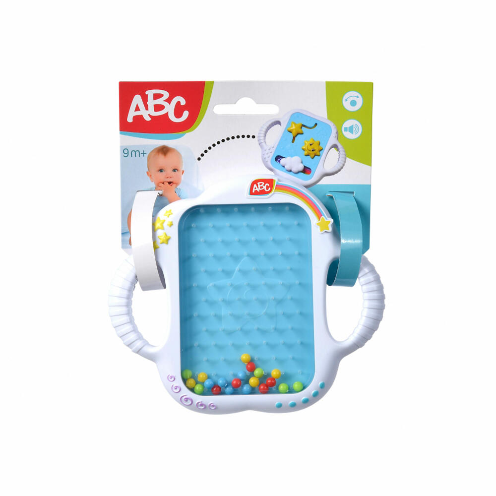 Simba ABC Regenmacher Bord, Spielzeug, Greifspielzeug, Baby Spielzeug, ab 9 Monaten, 104010008