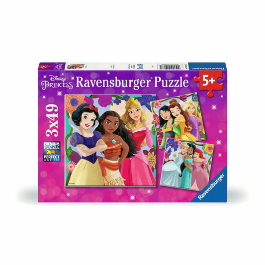 Ravensburger Disney Princess Girl Power!, 3 x 49 Teile, Kinderpuzzle, Kinder Puzzle, ab 5 Jahren, 12001068