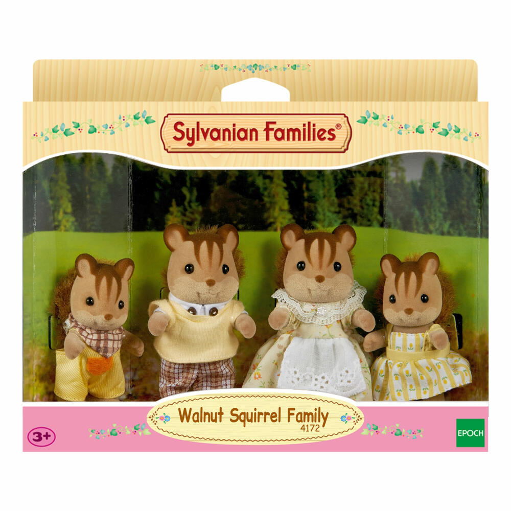 Sylvanian Families Walnut Squirrel Family Knacks Mother, Father, Child, Figures, L4172
