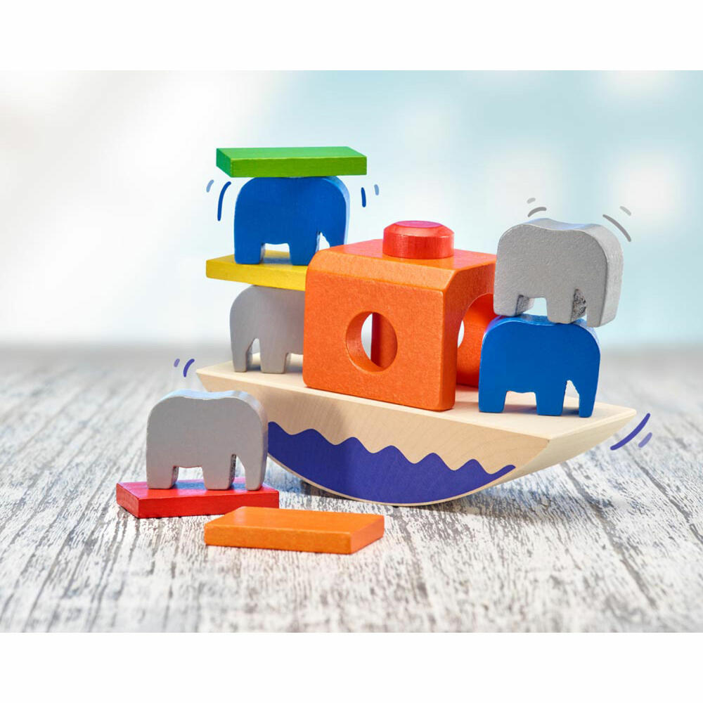 Selecta toy Wippofant, motor skills game, toddler game, toddler toy, wood, 15.5 cm, 62012