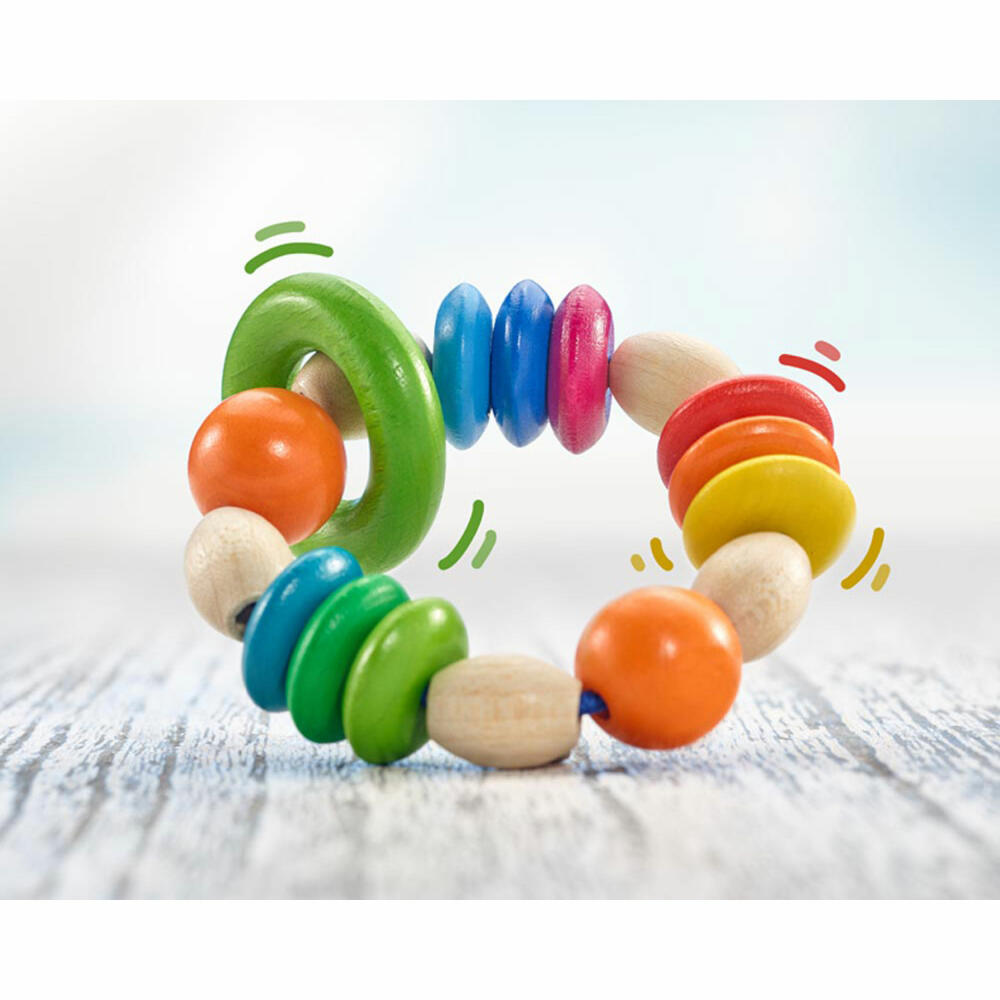 Selecta Toy Limbo Grasping Toy, Rattle, Baby Game, Baby Toy, Game, Wood, 9 cm, 61011
