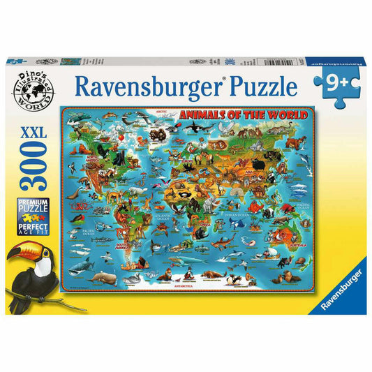 Ravensburger Kinderpuzzle Tiere rund um die Welt, Puzzle mit XXL-Teilen, 300 XXL Teile, 13257