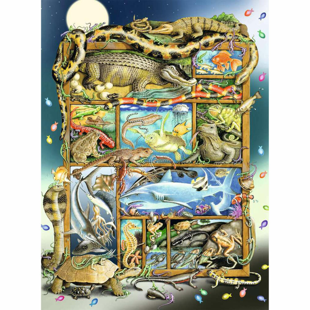 Ravensburger Reptiles on the Shelf, 200 pieces XXL, children's puzzle, children's puzzle, from 8 years, 12000866