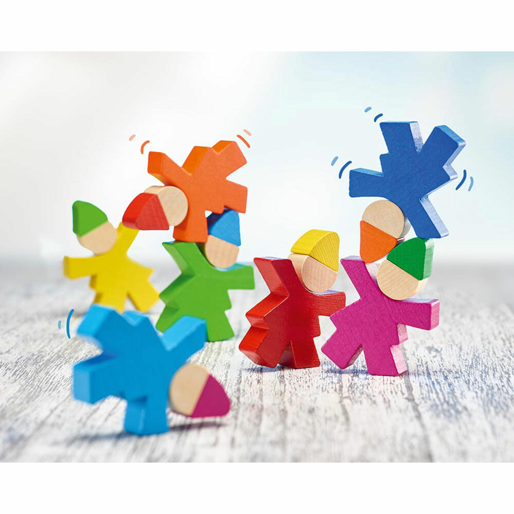 Selecta toy dwarf stack, 7 pcs., stacking game, toddler game, toddler toy, wood, 14 cm, 62039
