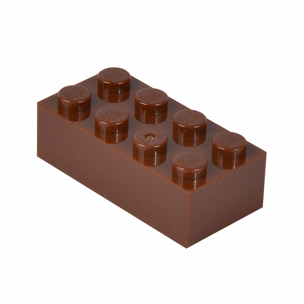 Simba Blox 40 Braune 8er Steine in Dose, Bausteine, Klemmbausteine, Spielzeug, kompatibel mit bekannten Spielsteinen, 40 Stück, 104114538