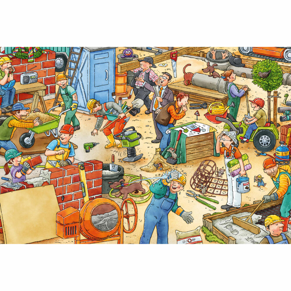 Schmidt Spiele Wo ist die kleine Bohrmaschine?, Kinderpuzzle, Kinder Puzzle, Kinderpuzzles, 3 x 24 Teile, 56417