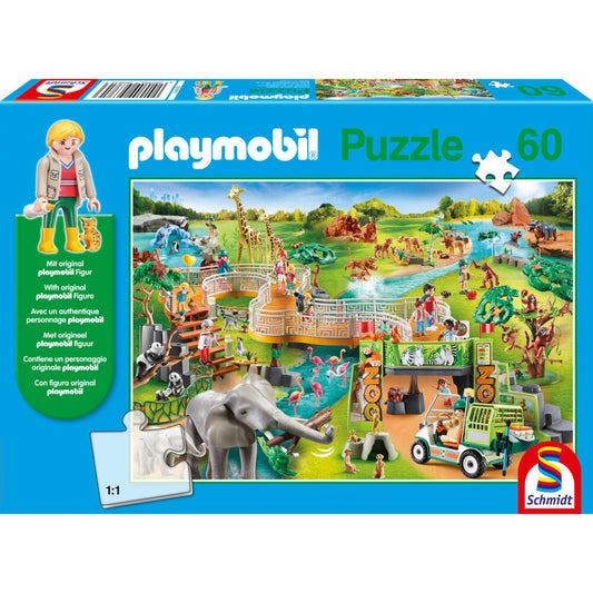 Schmidt Spiele Playmobil Zoo, with figure, children's puzzle, children's puzzle, children's puzzles, 60 pieces, 56381