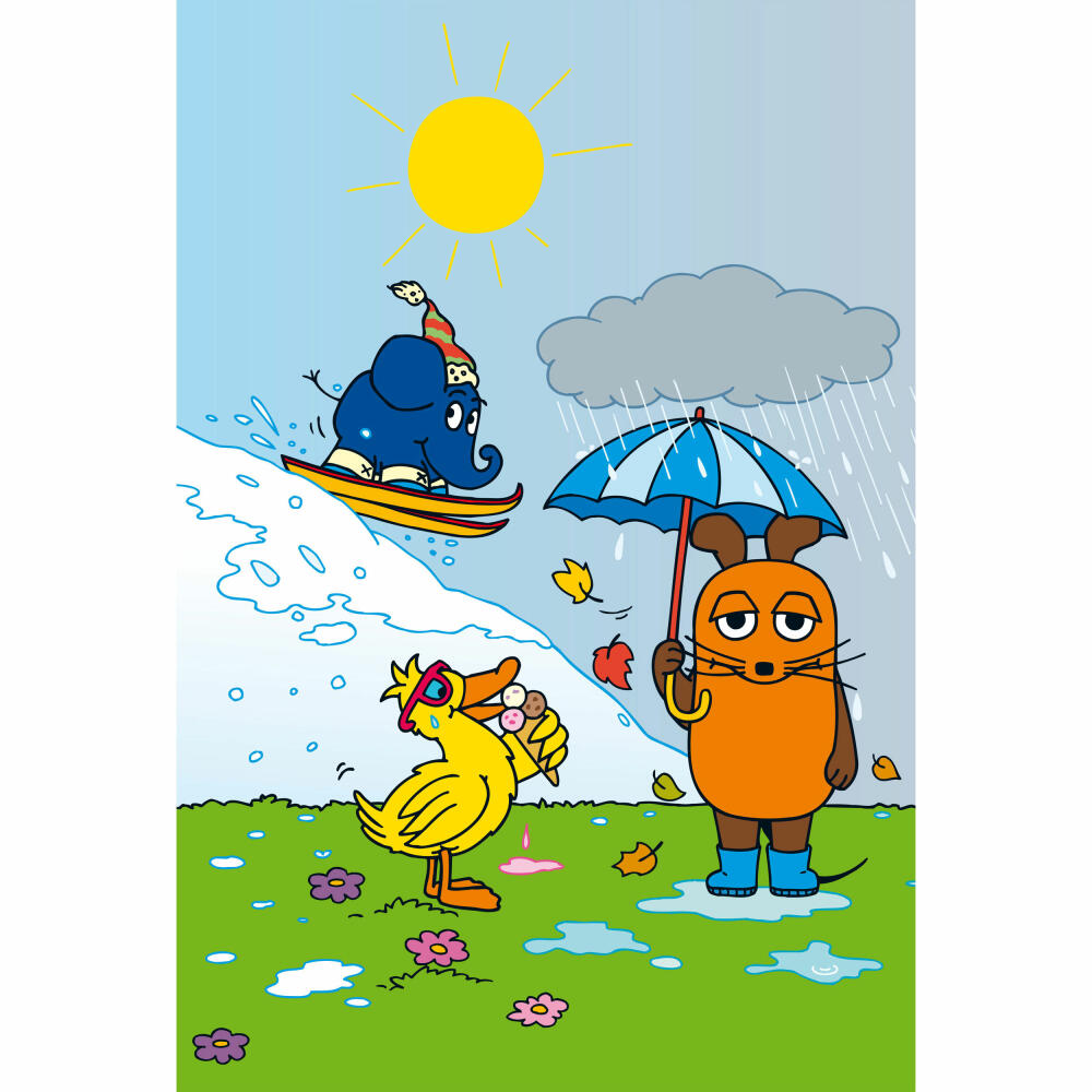 Schmidt Spiele Die Maus Have fun with the mouse, children's puzzle, 3 x 48 pieces, puzzle, puzzle game, from 4 years, 56213