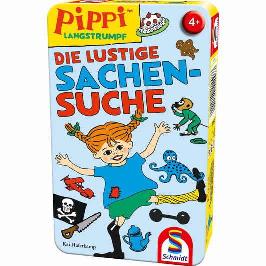 Schmidt Spiele Pippi Langstrumpf Die lustige Sachensuche, Kinderspiel, Reaktionsspiel, Reisespiel, ab 4 Jahre, 51448
