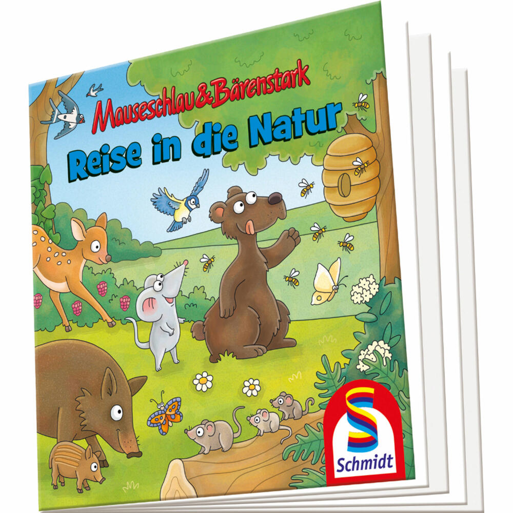 Schmidt Spiele Mauseschlau &amp; Bärenstark Journey into nature, with add-on, children's puzzle, children's puzzle, children's puzzles, 3 x 48 pieces, 56413