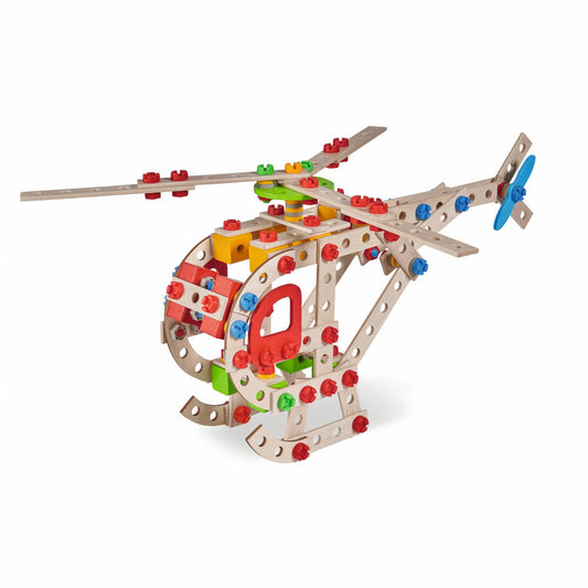 Eichhorn Constructor Helicopter Set, 225 pcs., Construction Kit, Building Set, Fighter Jet, Children's Toy, Wood, 100039098