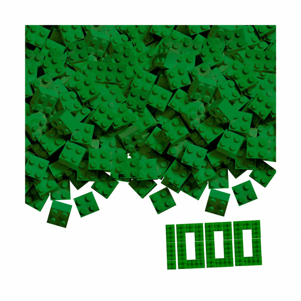 Simba Blox 1000 Grüne 4er Steine lose, Bausteine, Klemmbausteine, kompatibel mit bekannten Spielsteinen, 1000 Stück, 104114552