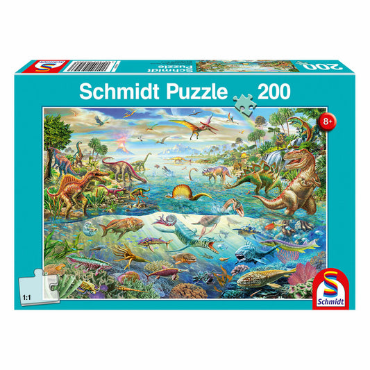 Schmidt Spiele Discover the Dinosaurs, 200 puzzle pieces, children's puzzle, puzzle, 1 player, 56253