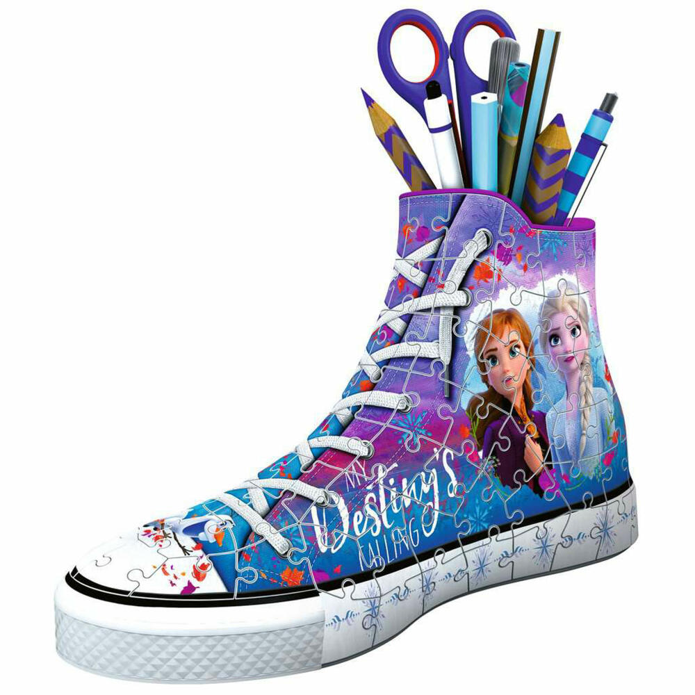 Ravensburger 3D Puzzle Sneaker - Disney Frozen 2, three-dimensional puzzle, 108 pieces, 12121