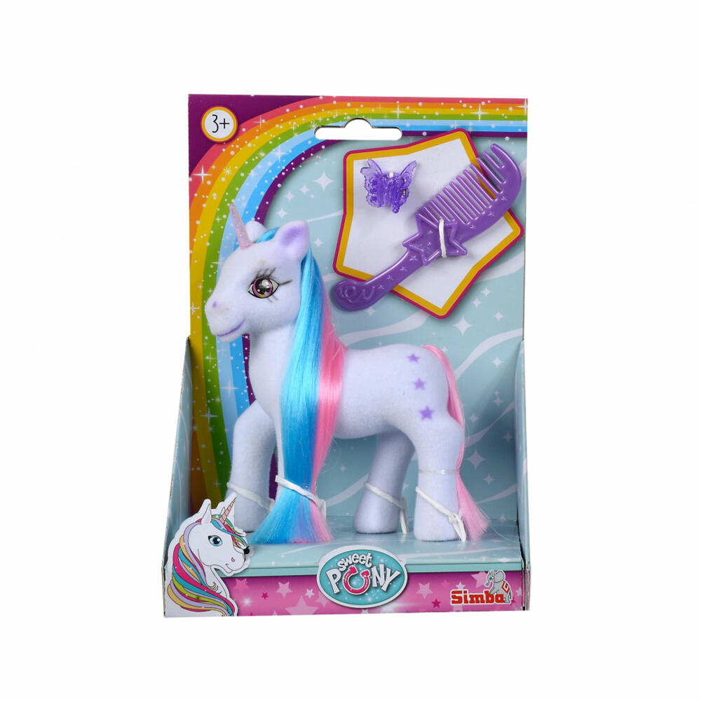 Simba Einhorn mit bunten Haaren, Pony, Spielzeug, Spielfigur, Pferd, mit Zubehör, 104342482