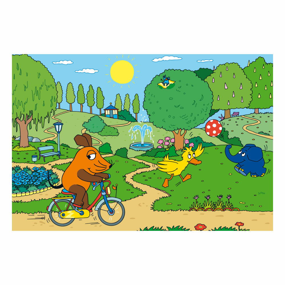 Schmidt Spiele Die Maus Have fun with the mouse, children's puzzle, 3 x 48 pieces, puzzle, puzzle game, from 4 years, 56213