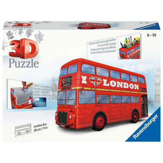 Ravensburger 3D Puzzle London Bus, three-dimensional puzzle, 216 pieces, 12534