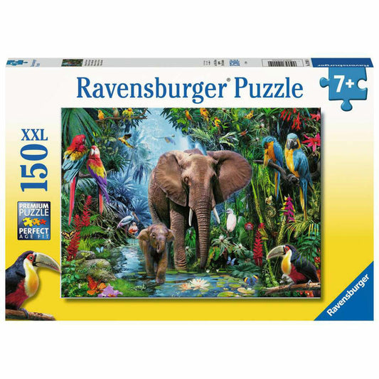 Ravensburger Kinderpuzzle Dschungelelefanten, Puzzle mit XXL-Teilen, 150 XXL Teile, 12901