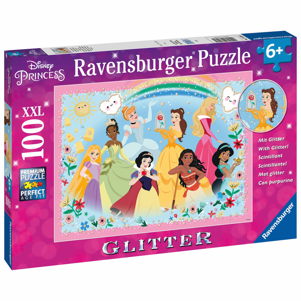 Ravensburger Strong Beautiful and Incredibly Brave, Glitter Puzzle, Children's Puzzle, Children's Puzzle, Glitter, 100 Pieces, 13326