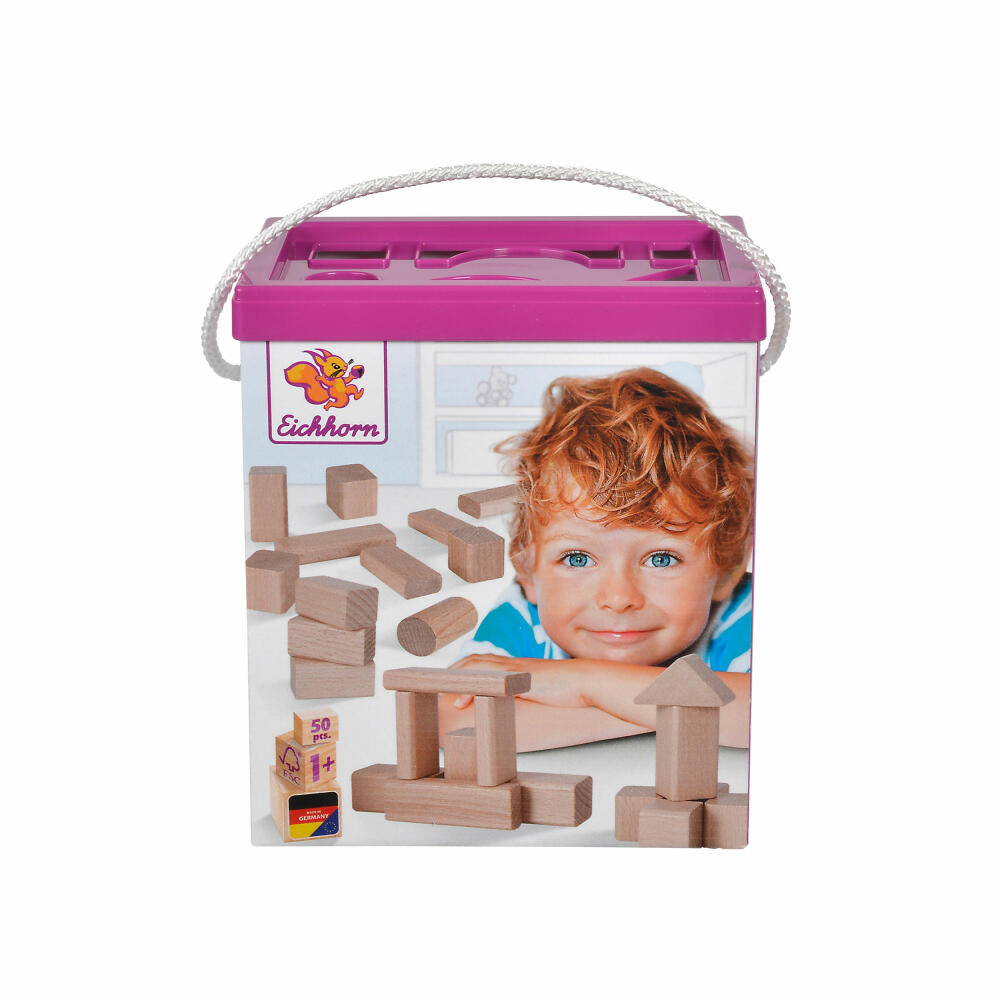Eichhorn Nature Wooden Building Blocks, 50 pcs., Building Blocks, Construction Toys, Wooden Toys, Wooden Toys, 100050141