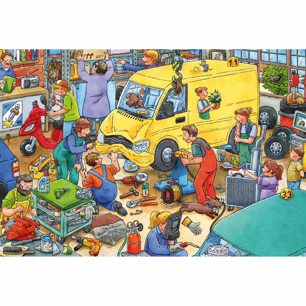 Schmidt Spiele Wo ist die kleine Bohrmaschine?, Kinderpuzzle, Kinder Puzzle, Kinderpuzzles, 3 x 24 Teile, 56417