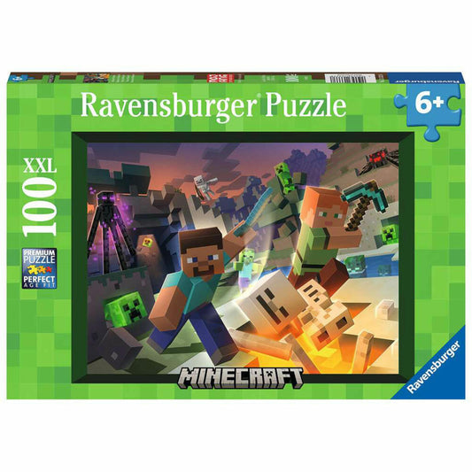 Ravensburger Kinderpuzzle Monster Minecraft, Puzzle mit XXL-Teilen, 100 XXL Teile, 13333