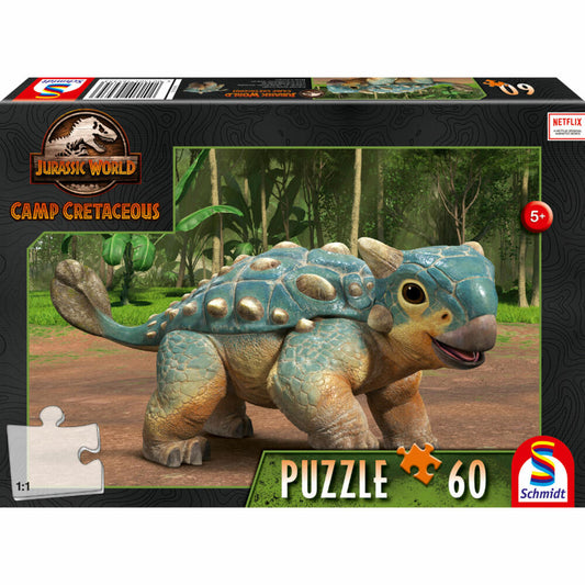 Schmidt Spiele Jurassic World Camp Cretaceous Der Ankylosaurus Bumpy, Kinderpuzzle, Kinder Puzzle, Kinderpuzzles, 60 Teile, 56435