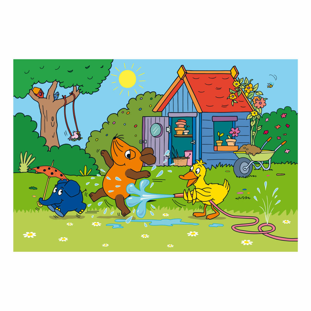 Schmidt Spiele Die Maus Have fun with the mouse, children's puzzle, 3 x 48 pieces, puzzle, puzzle game, from 4 years, 56213